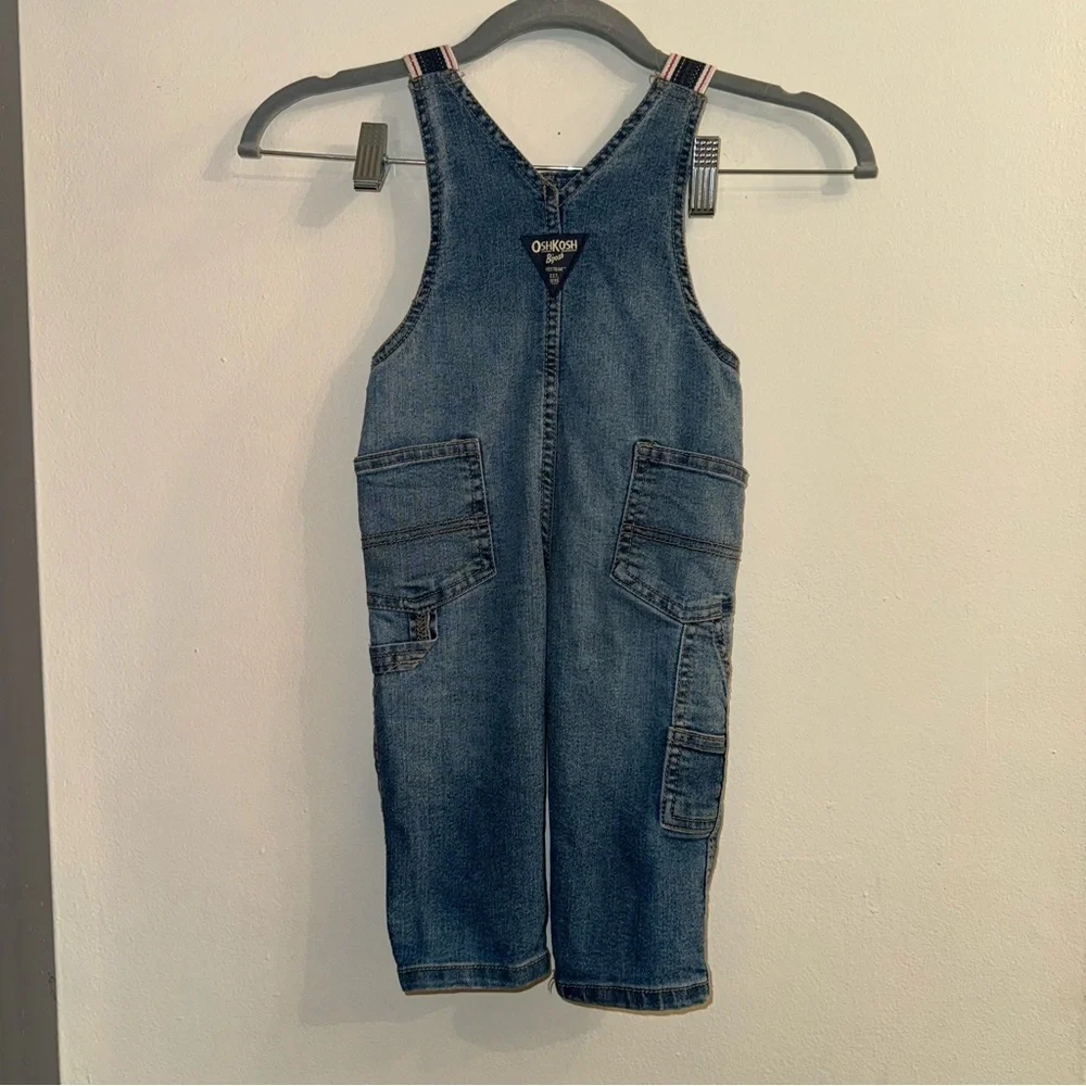 Oshkosh Bgosh Babies 24M Denim Snap Down Bottoms Overalls